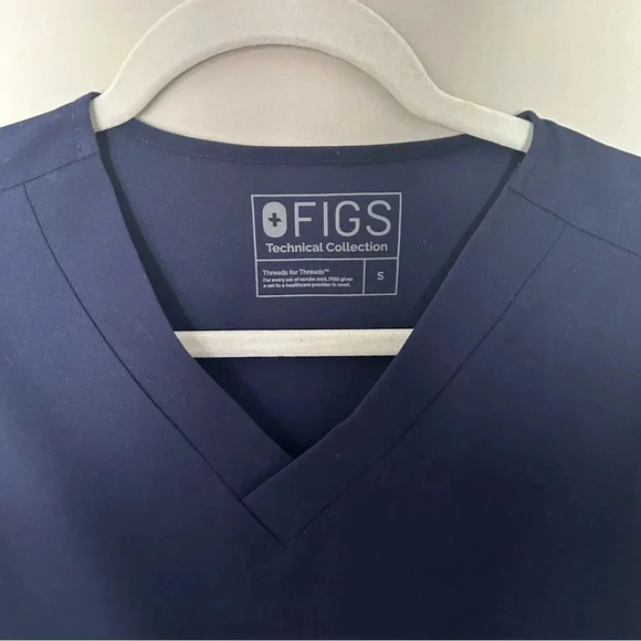 Figs Technical Collection Navy V-neck Pocket Pacora Bonded Scrub Top Small - Picture 2 of 7